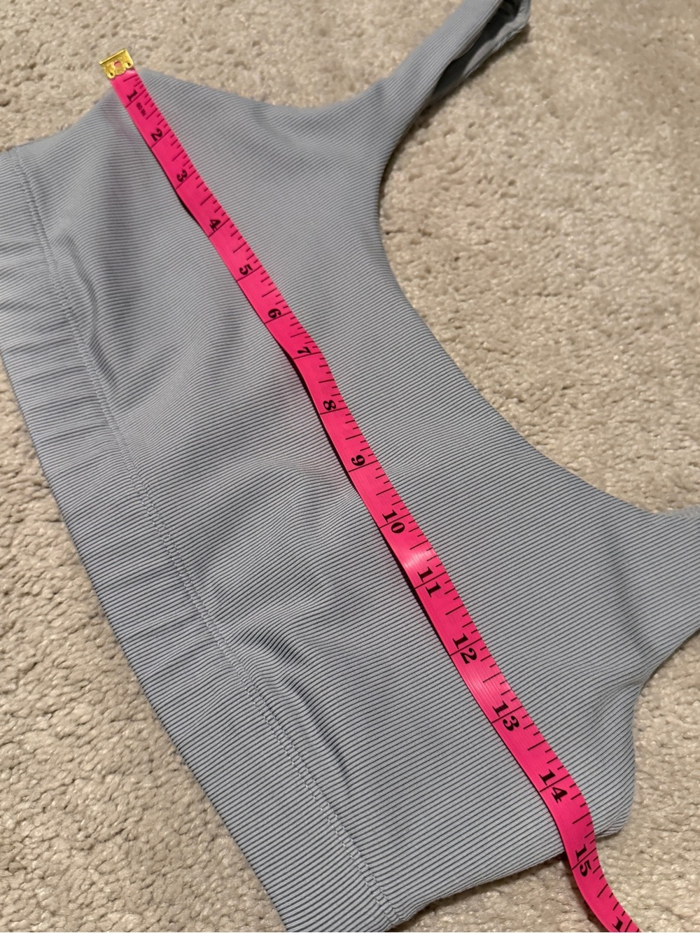 Vuori Ribbed Scoop Bralette - Light Gray - Picture 6 of 8